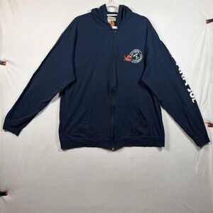 Pirana Joe Hoodie Jacket Men’s XXL Navy Full Zip Graphic Puerto Rico Surf